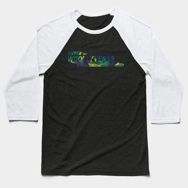 Woollyverse Logo Paint 4 Baseball T-Shirt by Woolly Mammoth Theatre Company
